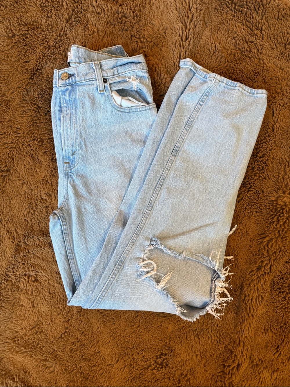 Abercrombie and Fitch Light Wash Women's Distressed Jeans